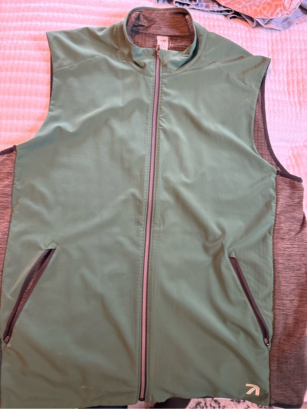 New Balance Green Sleeveless Zip-Front Active Vest